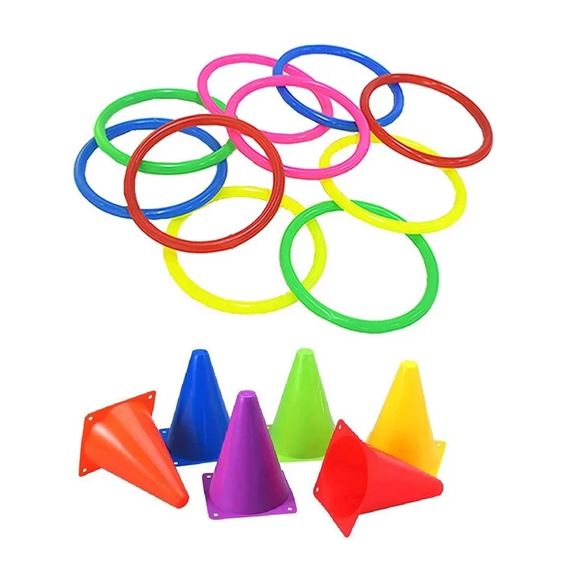 6 pcs23cm Zeichen Eimer Spielzeug Barriere Fußball Straße flach Trainings kegel Rolls tapel Spring back Markierung becher Symbol Sport zubehör