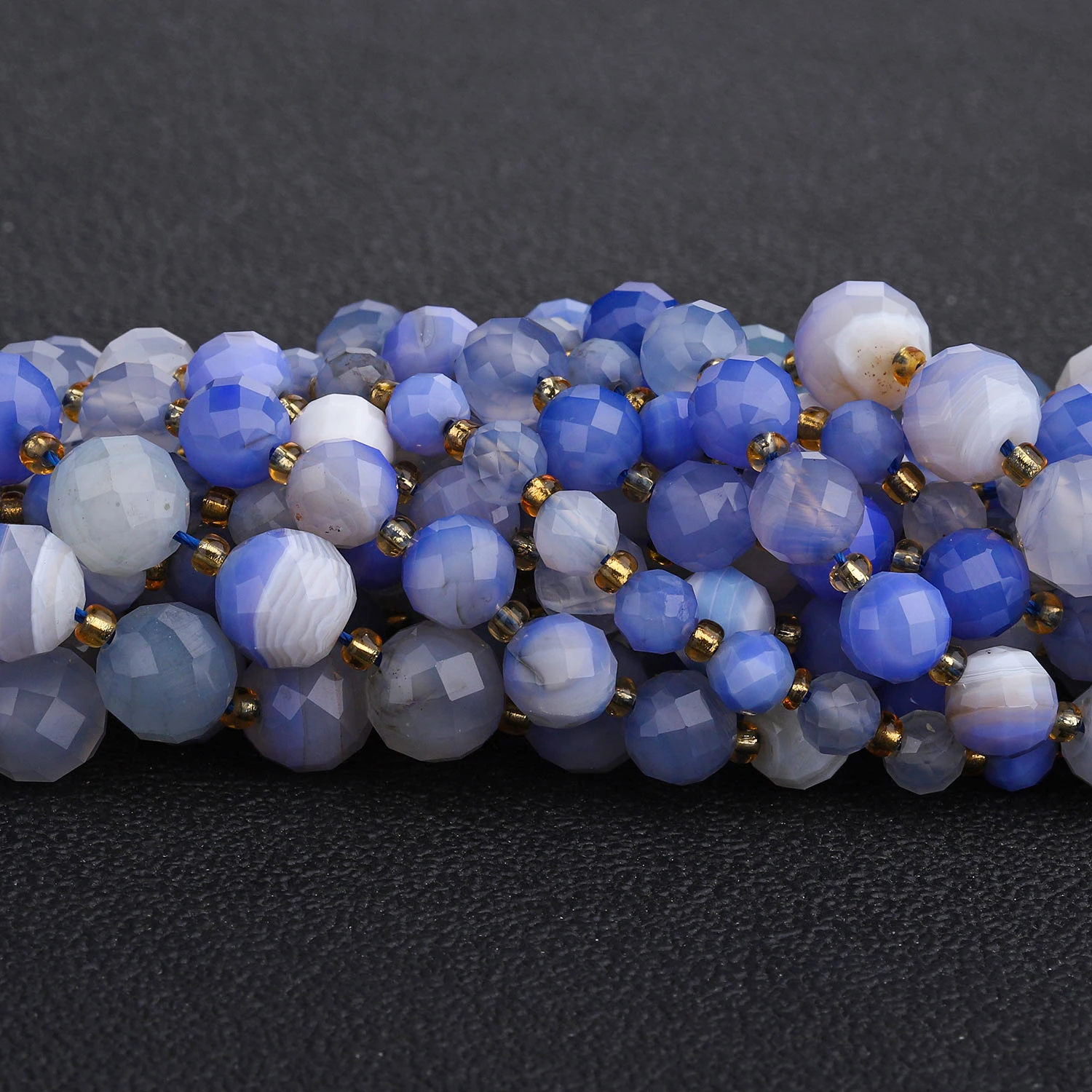 6 8 10mm Violet Silk Agate Faceted Round Beads DIY Jewelry Making Artisan Beadwork Creative Crafting Necklace Bracelet Elements