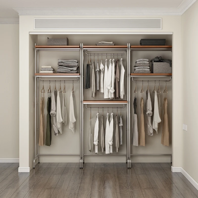 Lantai, terbuka, lemari pakaian, logam, ruang ganti, rak, rakitan, gantungan, gantungan baju, kayu solid