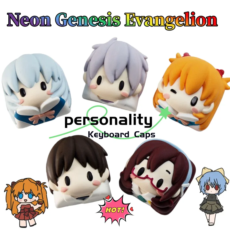 

Neon Genesis Evangelion Mechanical Keyboard Keycaps Cute Fashion Cartoon Personalized Single Keycap Birthday Gift for Friends
