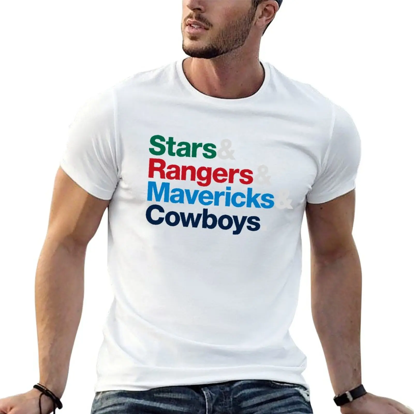 Dallas Sports Teams T-Shirt Daily Work Short Sleeve Top