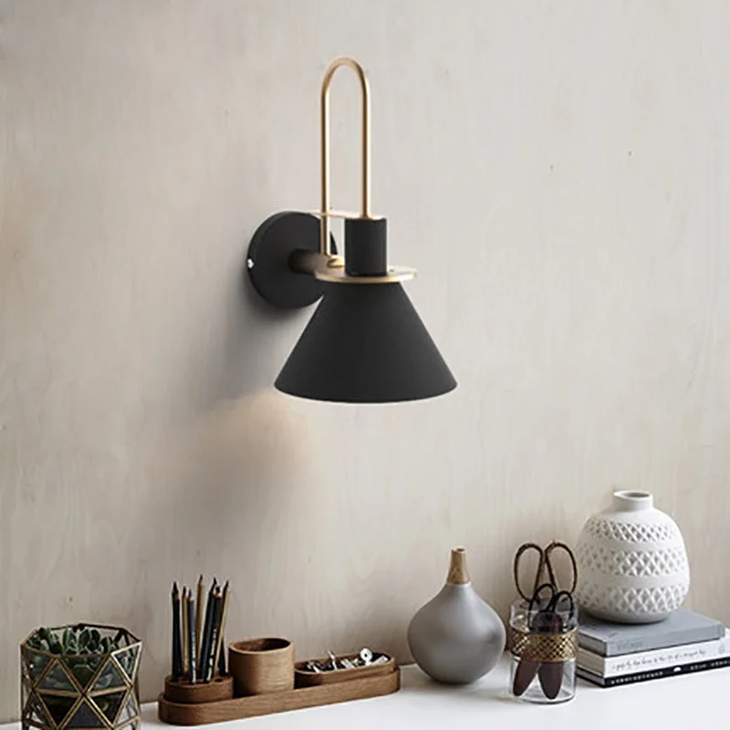 Modern minimalist iron wall lamps for bedrooms headboards desks eye protection reading lights corridors home lighting fixtures