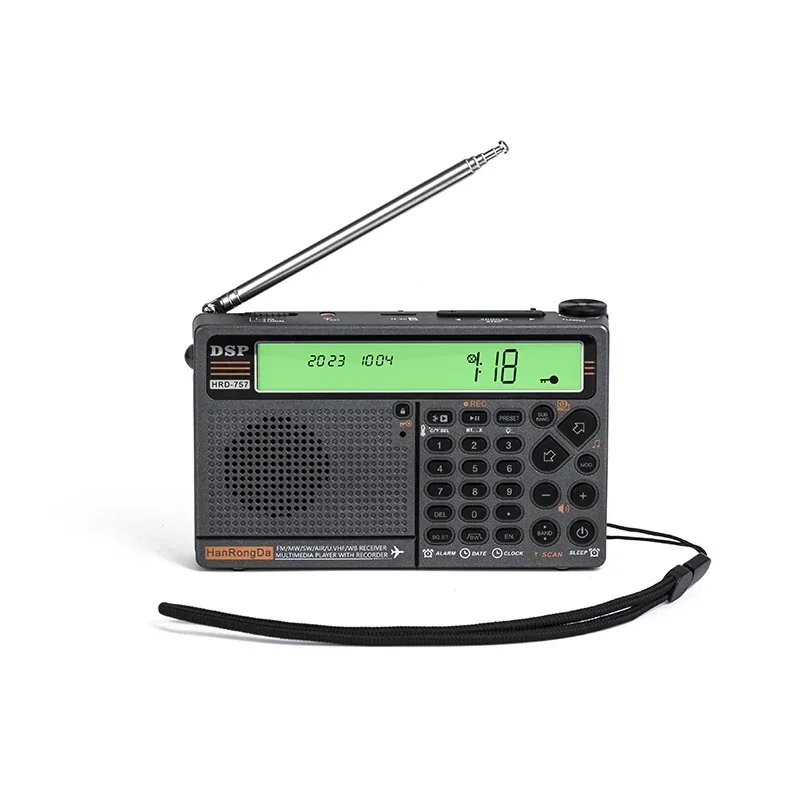 

HanRongDa HRD-757 HRD757 AM/FM/SW HF/UHF/VHF/Airband Full Band Radio Bluetooth TF Card Play APP Remote Control SOS Alarm Battery