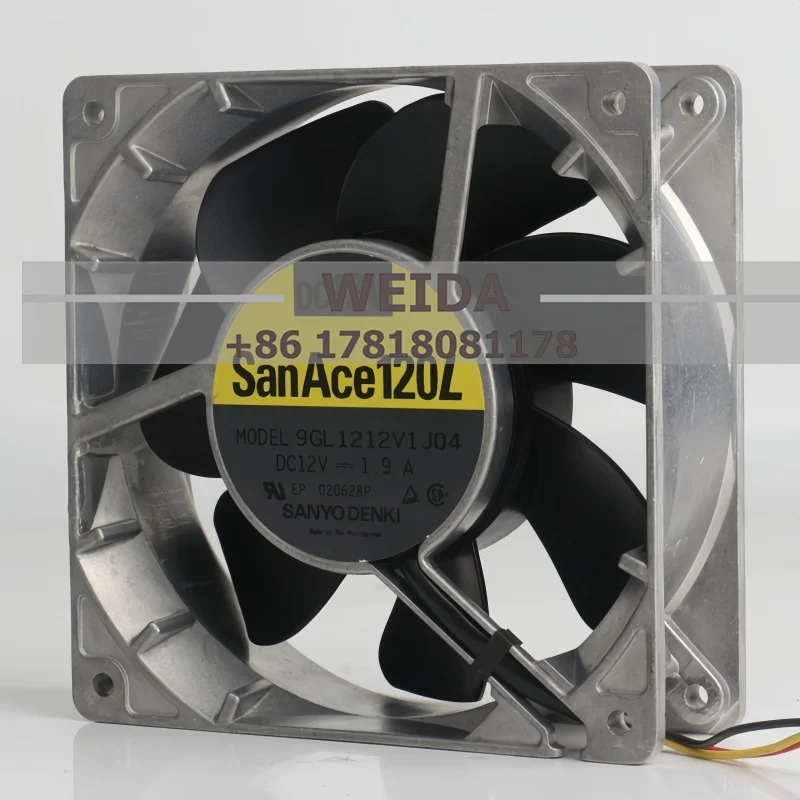 

Sanyo 9GL1212V1J04 12038 DC 12 В 1,9 А алюминиевый высокотемпературный водонепроницаемый модифицированный жестокий охлаждающий вентилятор для мотоцикла 120x120x38 мм