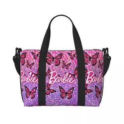 Custom Barbie Logo Beach Tote Bag para as Mulheres, Ginásio Extra Grande Continuar, Sacos De Compras De Viagem