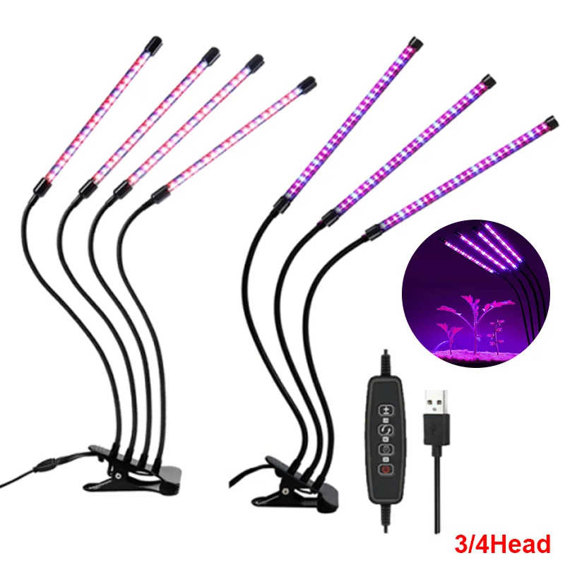 USB 5V LED Grow Light Full Spectrum Plant Lamp with Flexible Hose Indoor Greenhouse Phyto Lamp Flower Seedling Hydroponic Light