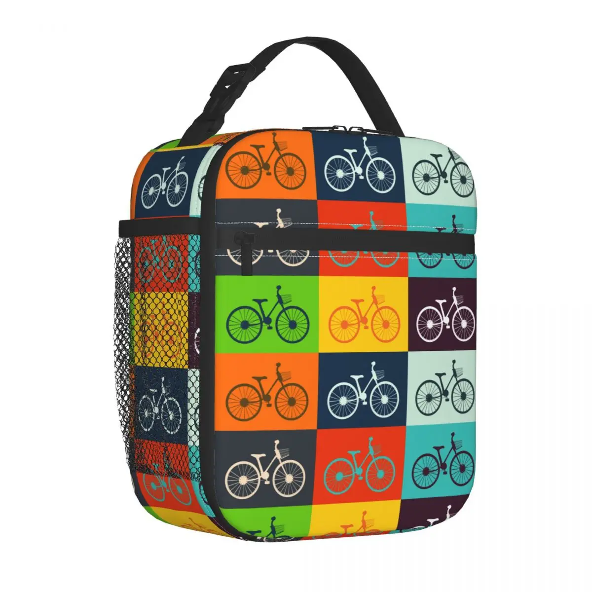 Bicicletta Retro Styled Bike Insulated Lunch Bags Food Box Portable Cooler Thermal Bento Box School