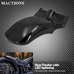 Motorcycle LED Rear Fender Mudguard Cover With Brake Turn Signal Light Flashlight For Harley Softail Fat Boy Breakout FXDR 18-23