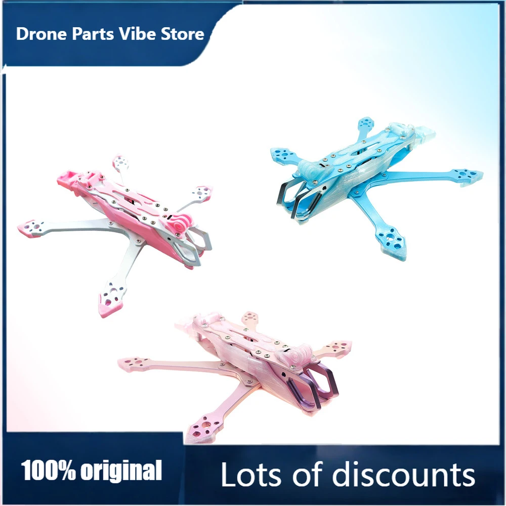 

Комплект рамы для FPV-дрона Fy5, 5 дюймов, сверхлегкий карбон 150 г, цвета розовый/синий/белый, шасси Wide X & DC, для гоночных дронов