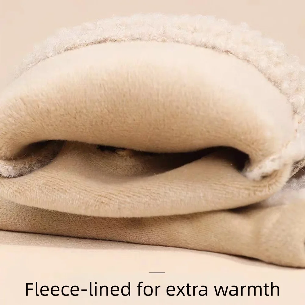 New Imitation Fleece Keep Warm Gloves Windproof Cold Proof Full Finger Gloves Thickened Touch Screen Mittens Outdoor