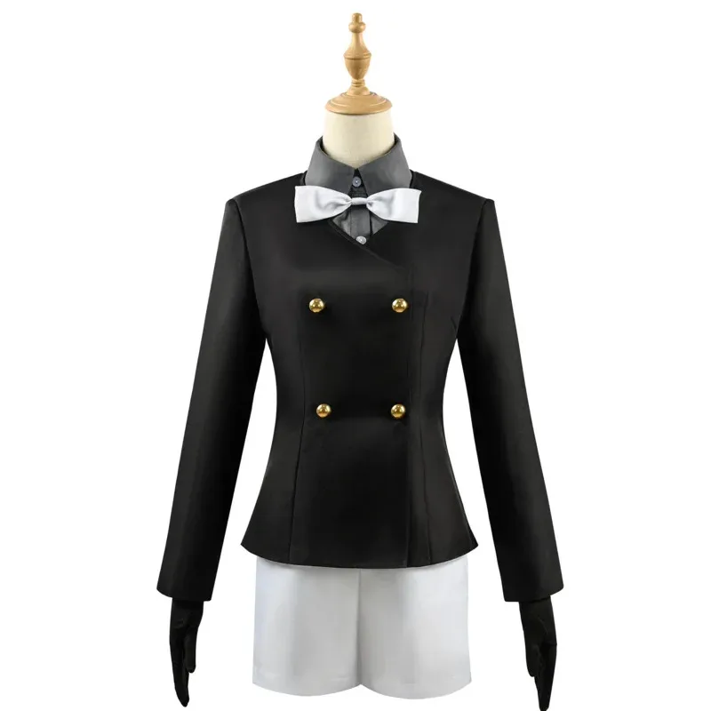 Newly Clervie Cosplay Costume Full Set Genshin Impact Game New Cosplay Outfit Uniform Coat Shirt Shorts Bow Gloves Set