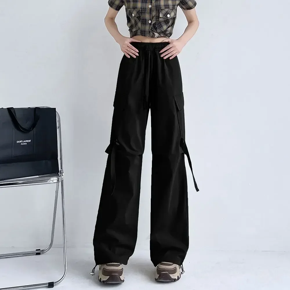 Pants for Women Long Woman Trousers Slacks With Pockets Wide Leg Autumn Outfits Original New In 90s Classic Casual Clothing G