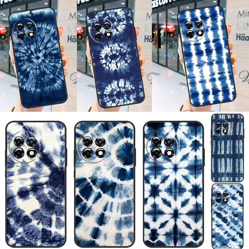 Shibori indigo Tie Dye For OnePlus Nord 2T CE 2 3 Lite N10 N20 N30 N100 N200 8T 9R 10T 10R 11 8 9 10 Pro Case