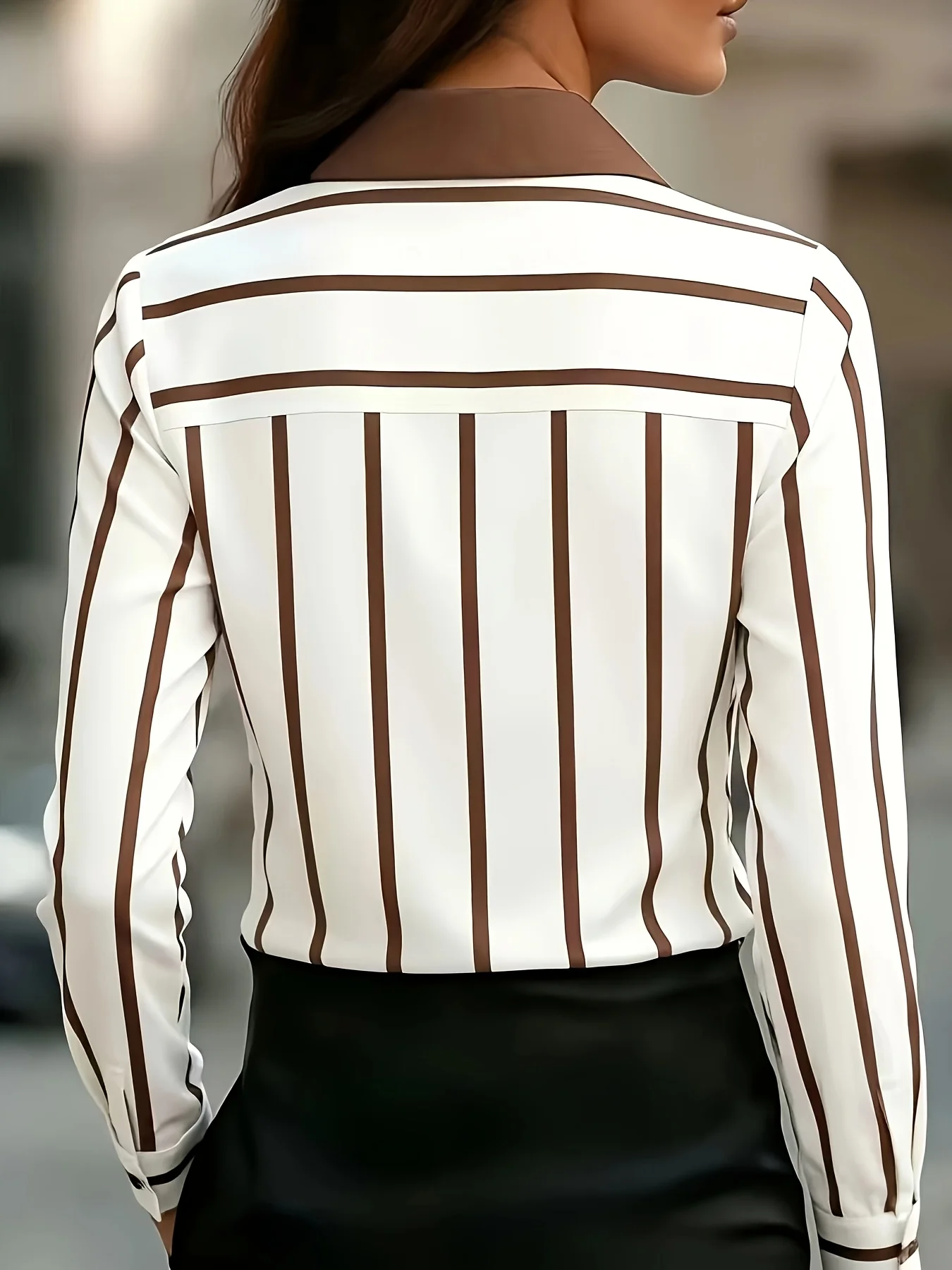 Customization Temperament Loose Woman Shirt Fashion Casual Blouse Elegant Long Sleeve Woman Shirt Holiday Weekend Top - view 3