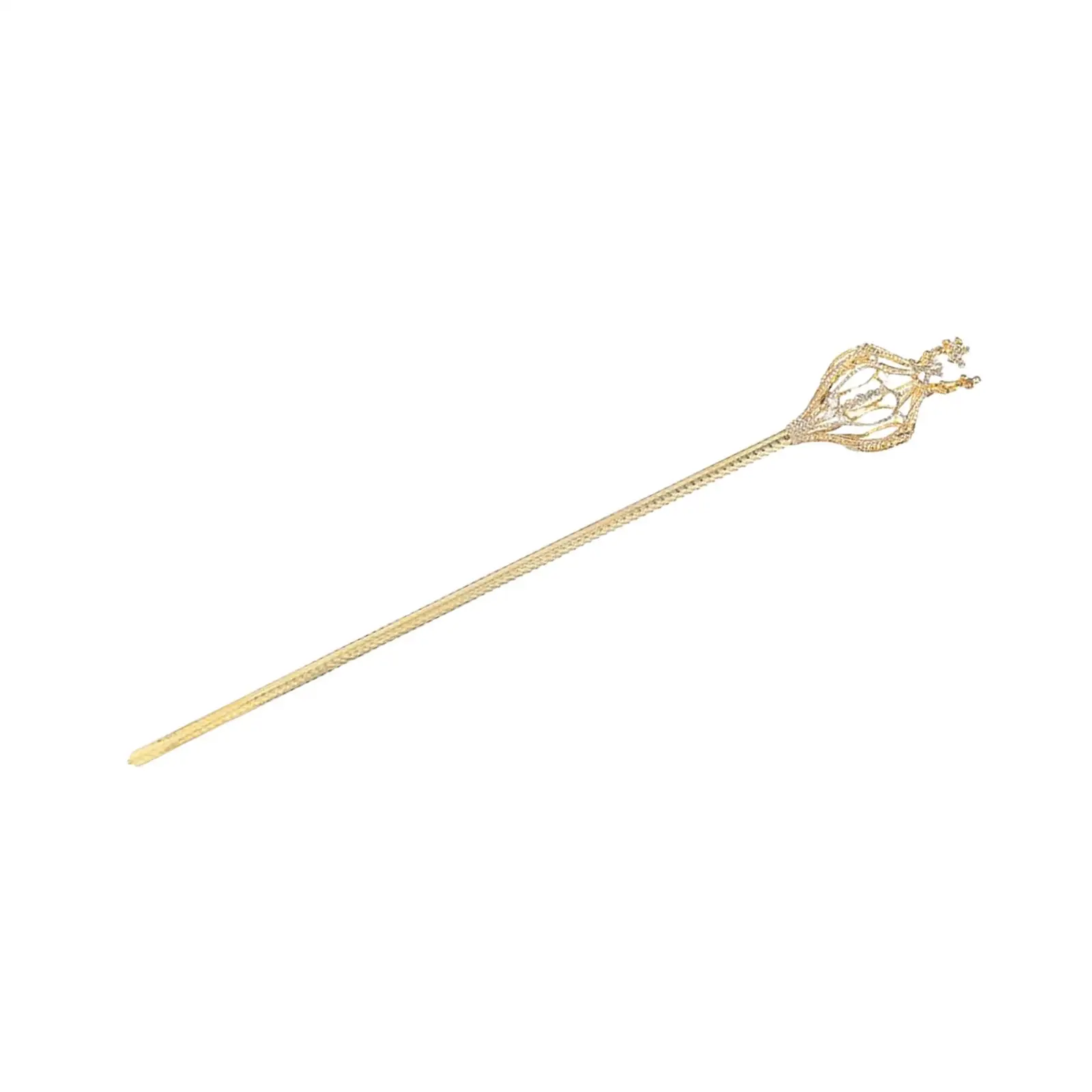 Gold Rhinestone Scepter Wand Pageant King Handheld Costume Accessories Props for Birthday Gift Beauty Contest Wedding