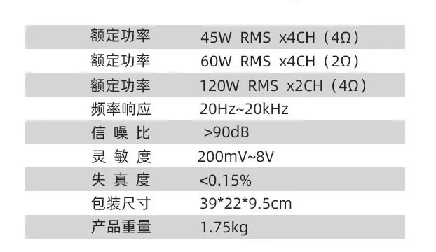 Car audio modification power amplifier by manufacturers, four channel and four way car power amplifier K-452