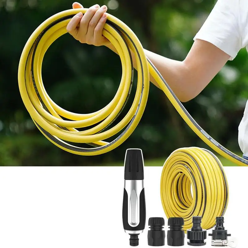 

1 Set Garden Hose Adjustable Lightweight Kink-Free flexible High Pressure Hose Nozzle Water Hose for Outdoor Watering Car Wash