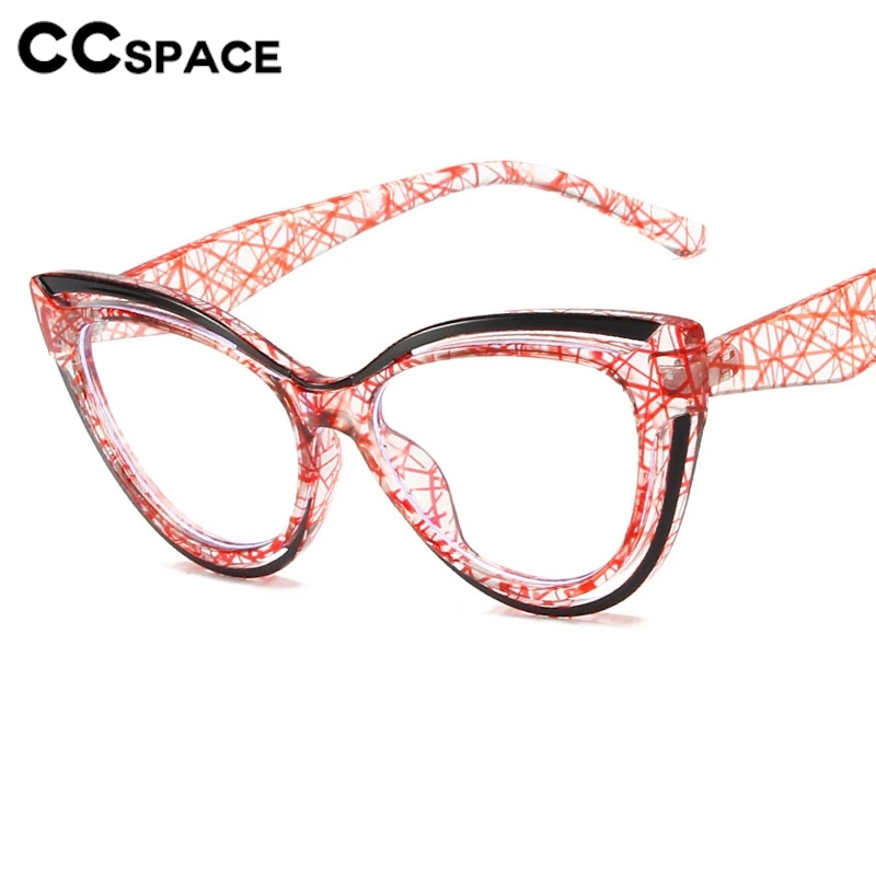 女性用キャッツアイアンチブルーライトメガネフレーム,カラーブロッキング,クリア,カスタム,トレンディなファッション,#301663
