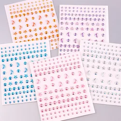 Moon Stars Face Stickers for Women Hair Face Rhinestones Rave Party Festival Body Eye Nail Stickers Facial Glitter Decoration