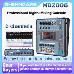 ShennDare Screen-Touch 6 Channels MD2006 Digital Mixer Audio Professional  Dj Controller Mixer Audio Sound Mixing By WIFI/USB