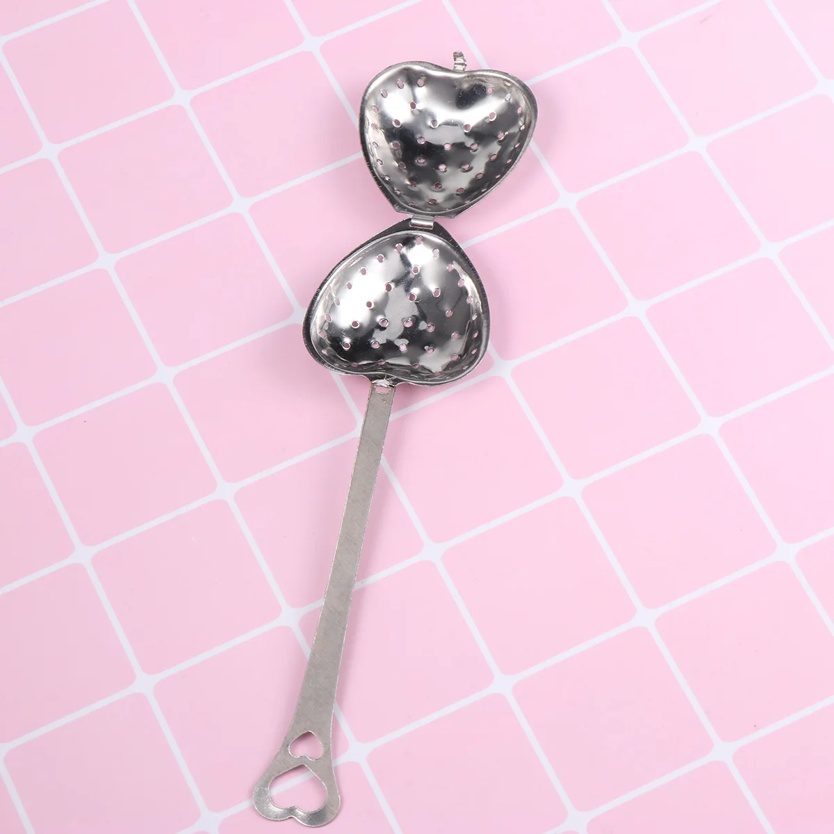

2pcs Stainless Steel Heart Shaped Tea Infuser Long Handle Fine Holes Small Perforations Leak Proof Filter Strainer For Loose