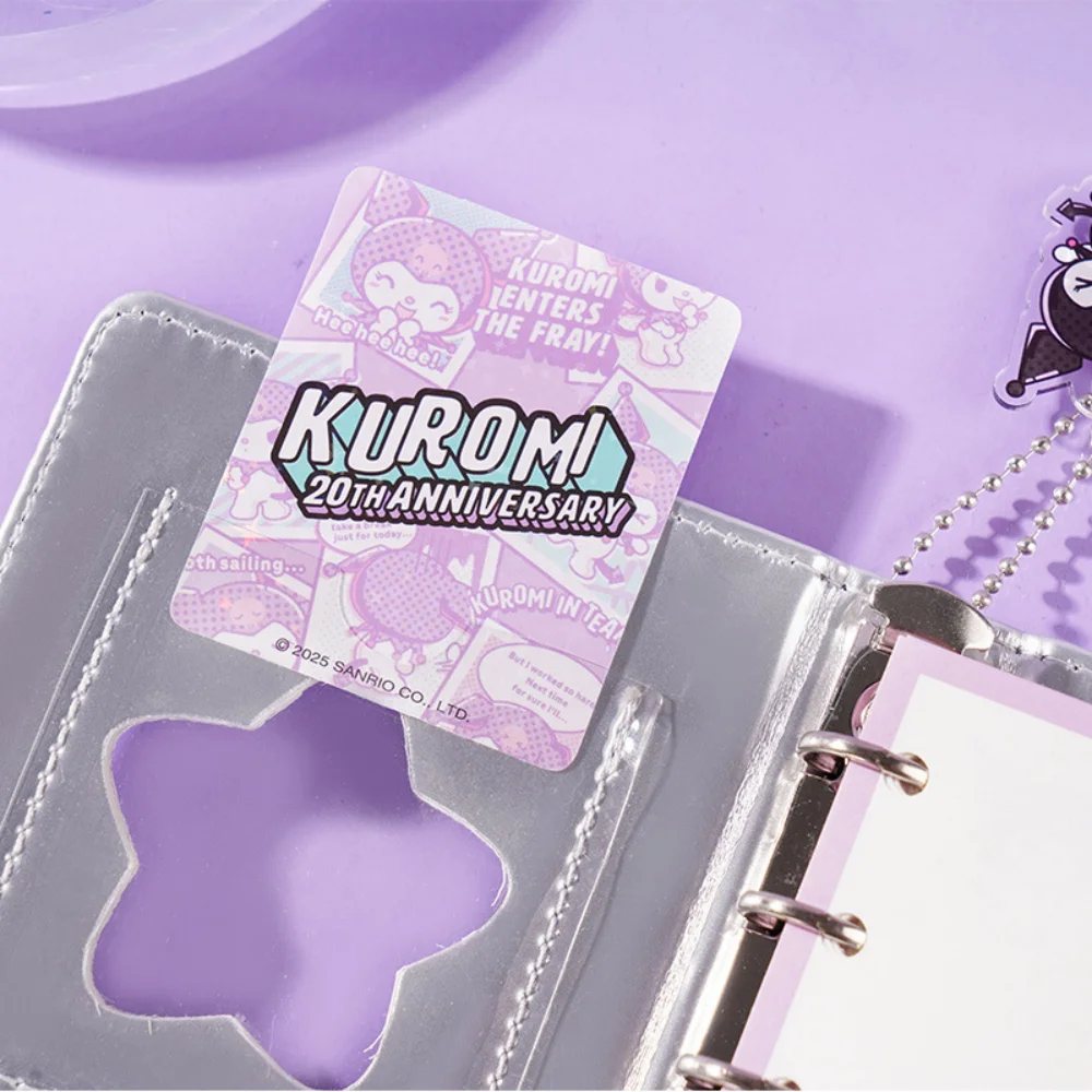 Genuino Kawaii Sanrio Kuromi álbum de recortes con adorno estudiantes papelería lindo dibujos animados páginas de hojas sueltas cuaderno diario niñas regalo