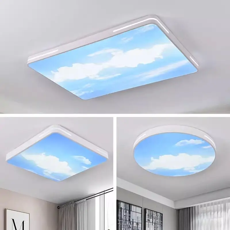 Modern LED Ceiling Light Simple Starry Sky Blue Sky Cloud Lamp Living Room Bedroom Dining Study Kids Room Home Decor Light
