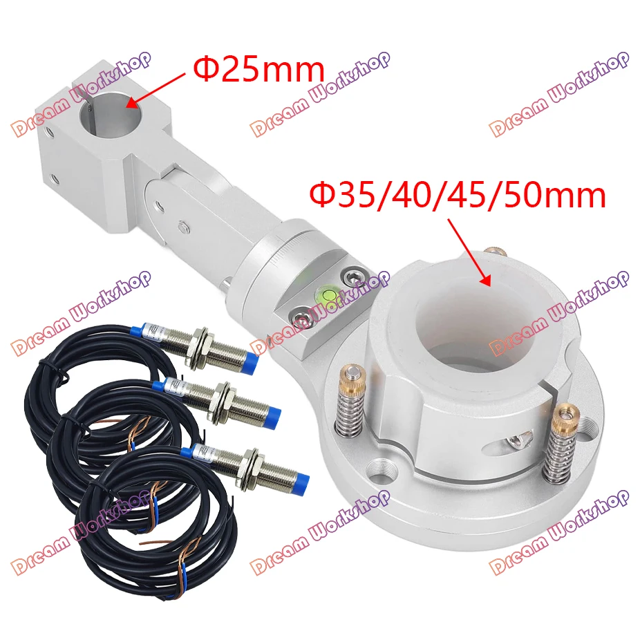CNC plasma torch holder, plasma torch clamp, adjustable angle anti-collision clamp, includes 3 PR12-2DN limit switches.
