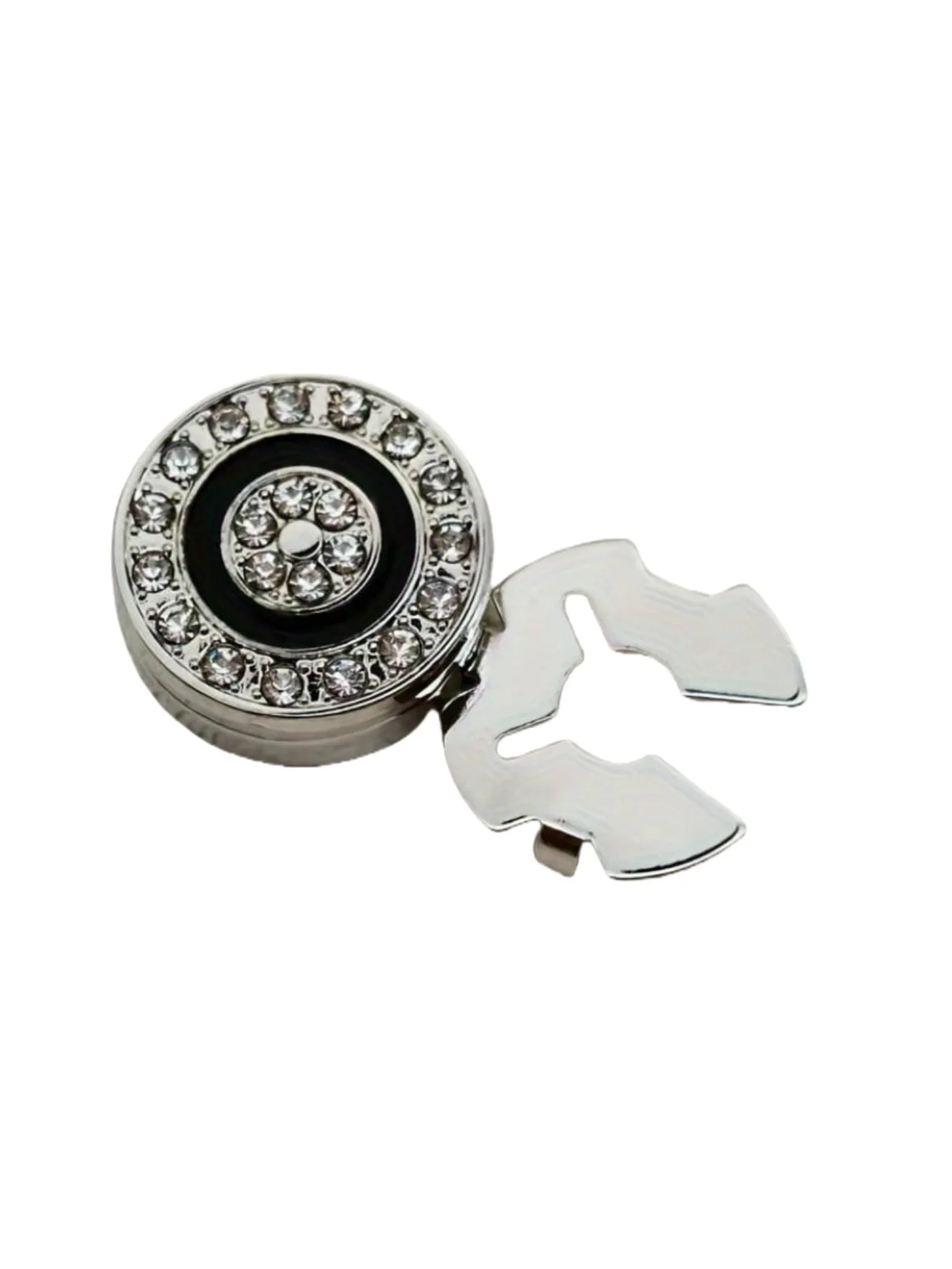 1/2PCS Non-French Shirt Black Rhinestone Cufflinks Geometric Round Button Covers Men Business Dress Wedding Accessories view 4