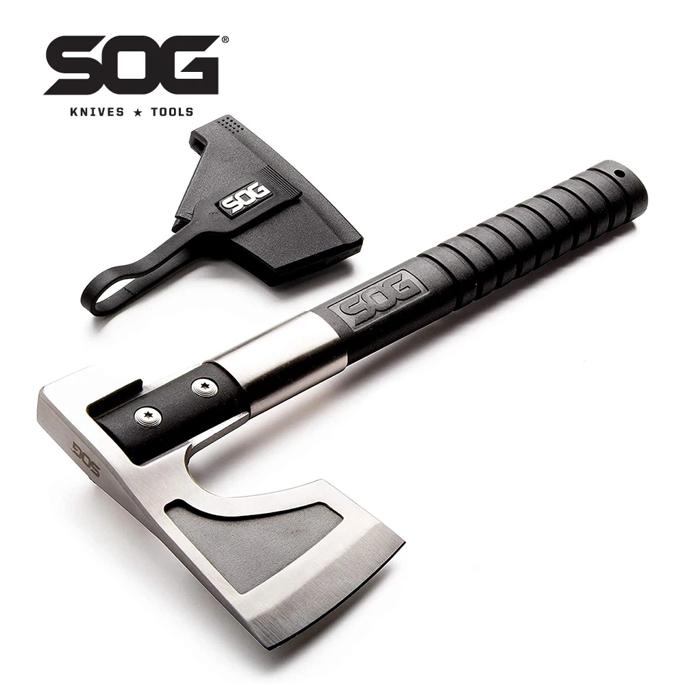 SOG Outdoor Camp Axe Compact Camping and Survival Hatchet/Hammer Tool with Sheath and 3.1 In Bushcraft Axe Edge Small Hand Tools