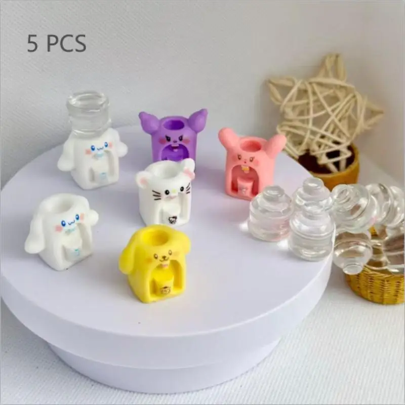5PCS Leuke Sanrio Poppenhuis Speelgoed Kuromi Cinnamoroll Pompompurin Hello Kitty Water Dispenser Model Huis Decor Kinderen Spelen speelgoed Geschenken