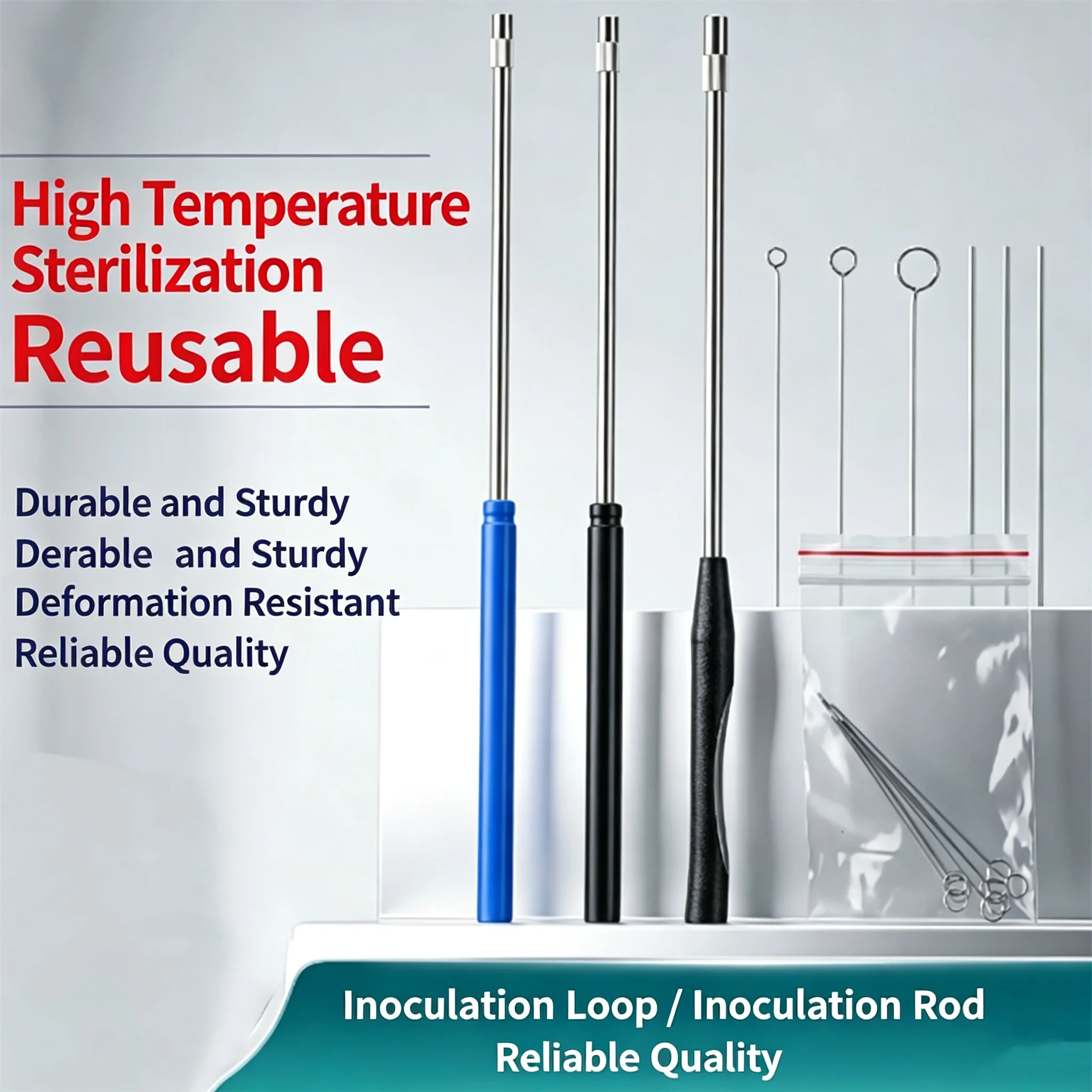 10pcs Microbial inoculation loop, all-copper inoculation rod, metal inoculation wire, bacterial cell sampling rod, coating rod