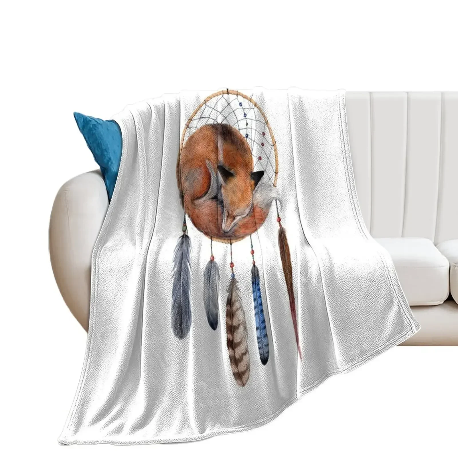 

Fox Dreamcatcher Throw Blanket Moving warm winter Blankets