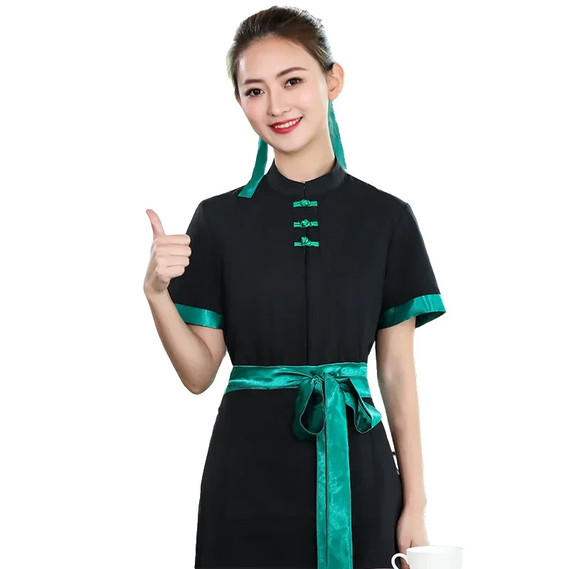 staff reception unisex hotel house maid spa cleaning overalls men's elegant for manager housekeeping hotel uniform