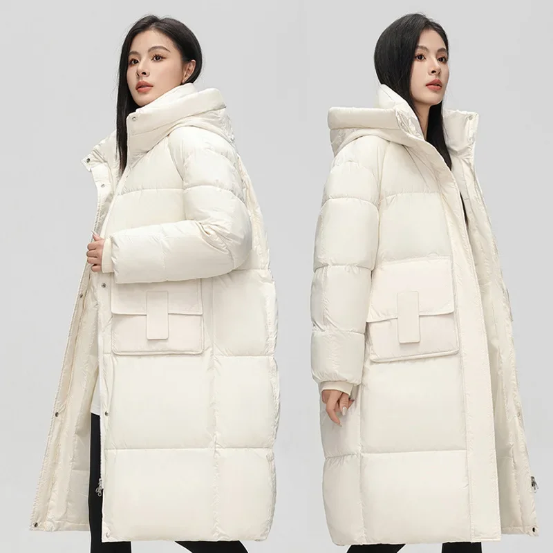 PinkyIsBlack 2024 New Style Down Cotton-padded Long Parkas Winter Puffer Jacket For Women Chic Korean Thickened Coat Clothes