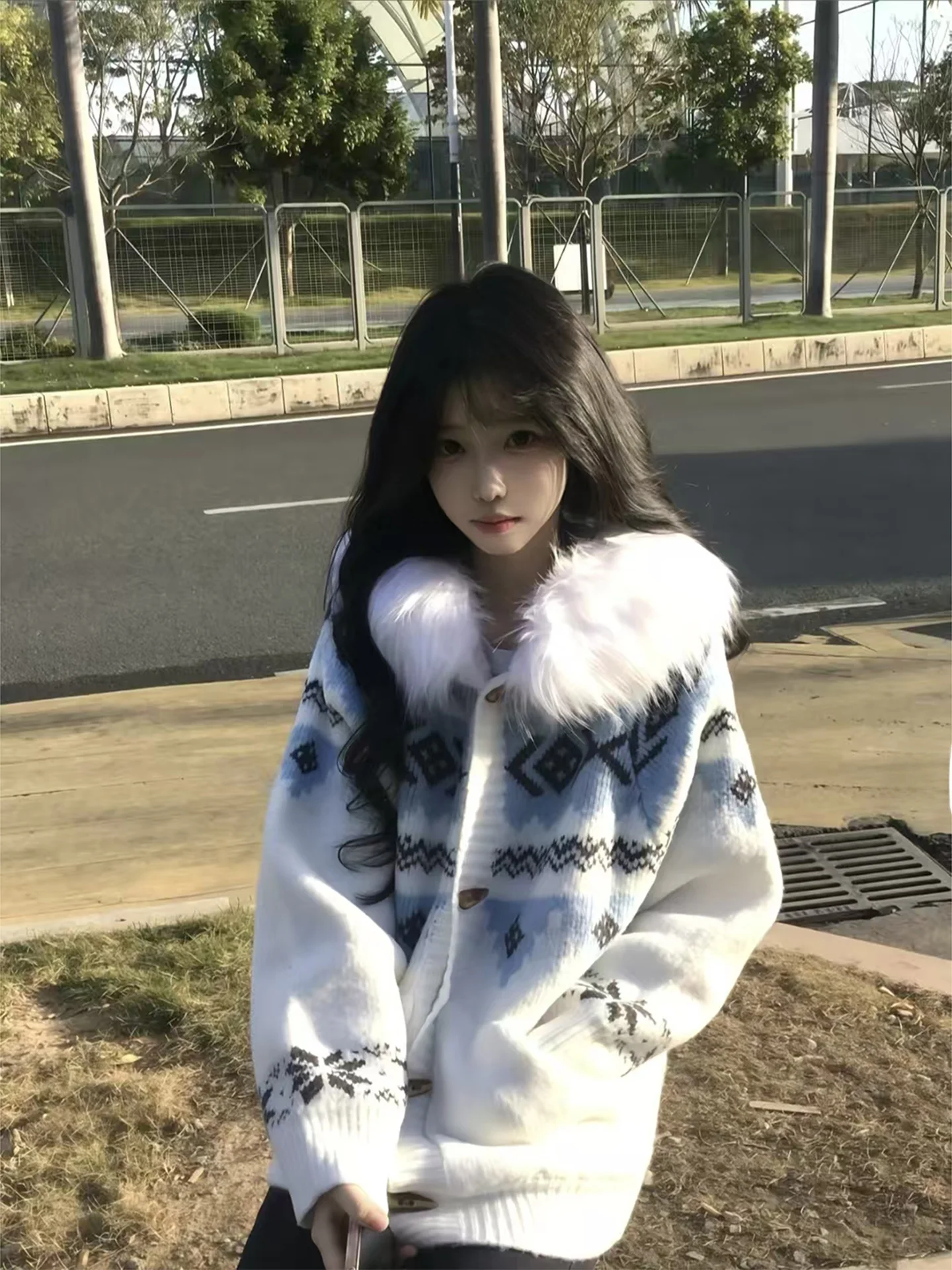 

Detachable Fur Collar Knitted Sweater Men Women Sle Autumn Winter Korean Lazy Sle Button Cardigan Coat Soft Comfortable