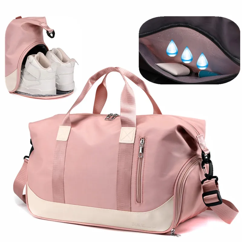 

Women Sports Bags For Men Swimming Shoulder Bolsas Large Ladies' Shoe Pocket Fitness Handbags Travel Luggage Suitcase Female Gym
