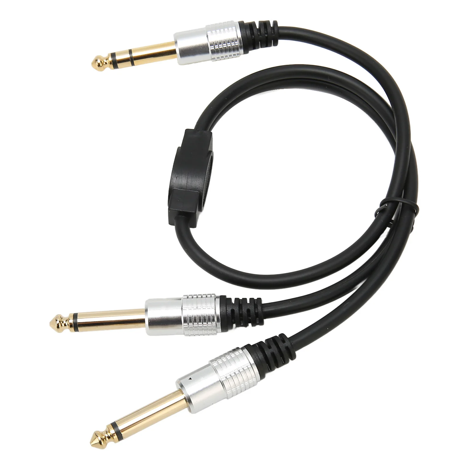6.35mm to Dual 6.35mm Sound Cable Professional Male to Male 1/4 inch Stereo Splitter Cable for Amplifier Microphone Speaker