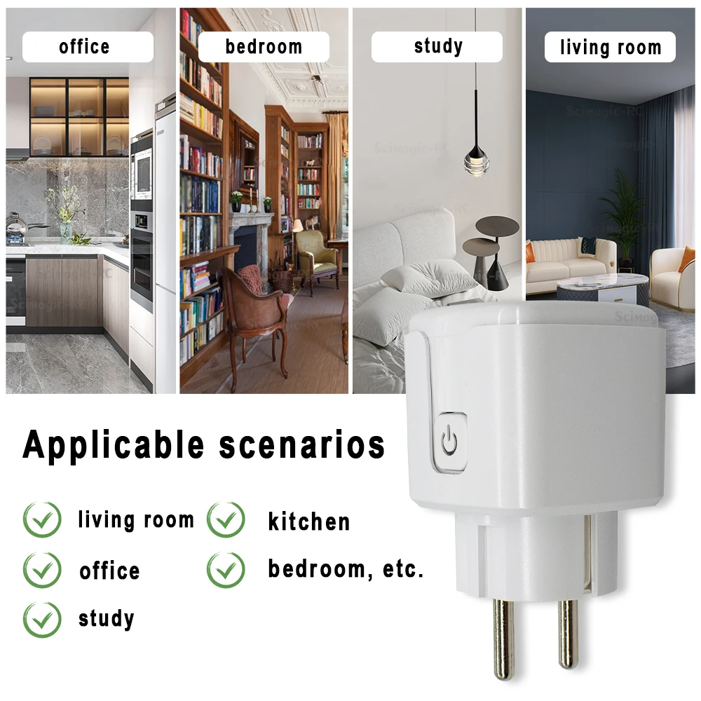 Tuya Smart Plug WiFi مقبس 16A مع توقيت مراقبة الطاقة التحكم في تطبيق الحياة الذكية يعمل مع تطبيق Alexa Google Home Smartlife