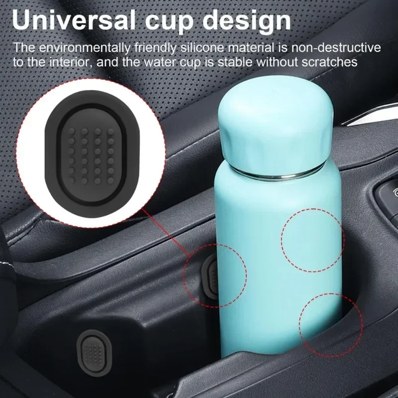 Car Cup Slot Embedded Limiter Car Water Cup Anti Slip Silicone Pad Shock Absorber Insert Slot Drink Bottle Self-adhesive Limiter