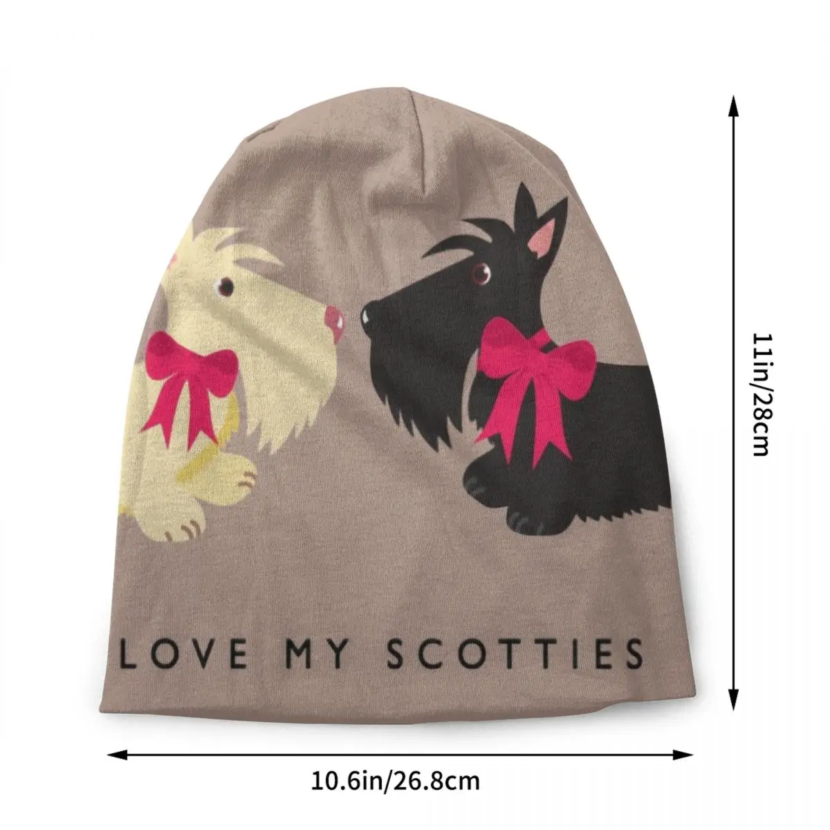 I Love My Scotties Bonnet Hat Knitting Hats Men Women Cool Unisex Adult Scottish Terrier Dog Warm Winter Beanies Cap