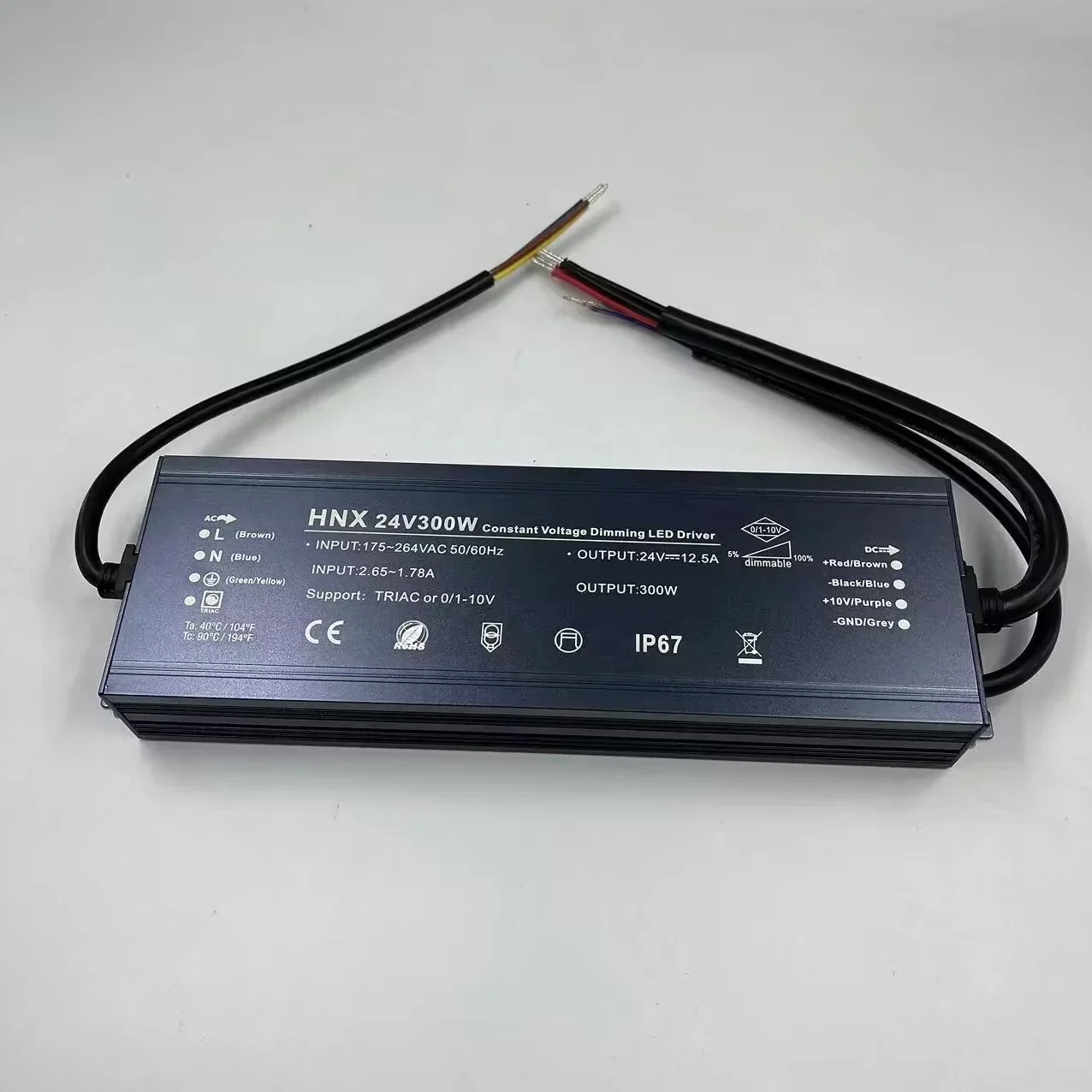 

Водонепроницаемый диммируемый LED-драйвер IP67 0-10В Triac, адаптер DC24V 300W, источник постоянного напряжения, трансформатор для светодиодных лент RGB