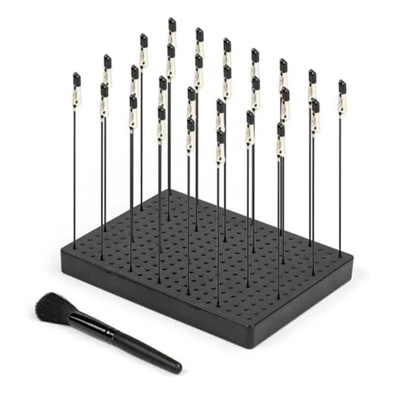 

Model Painting Stand Base (19 X 14 Holes) And 27PCS Alligator Clip Sticks Set Modeling Tools For Airbrush Spra