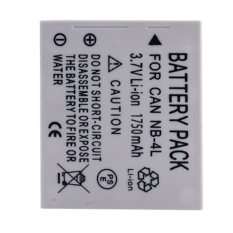 1750mah NB-4L NB4L NB 4L Rechargeable Battery For Canon IXUS 40 30 50 55 S5 WA60 TX1 DS4 SD960 IS 255 HS Camera