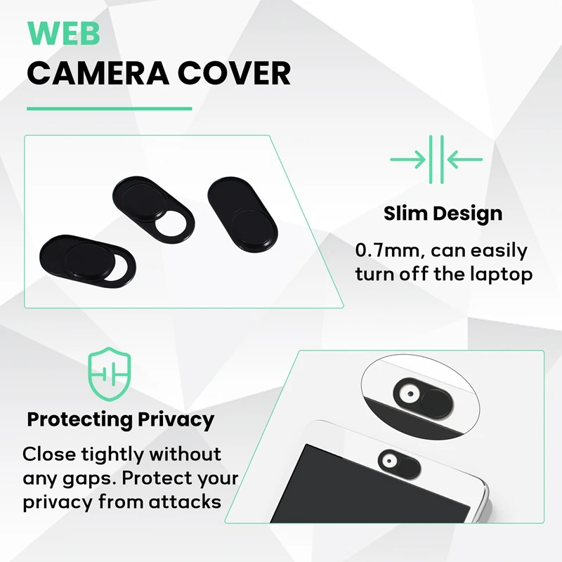 Capas de webcam (pacote com 3), bloqueador de capa de câmera web ultrafino de 0,7 mm para celular, laptop, computador, Imac, notebook, T