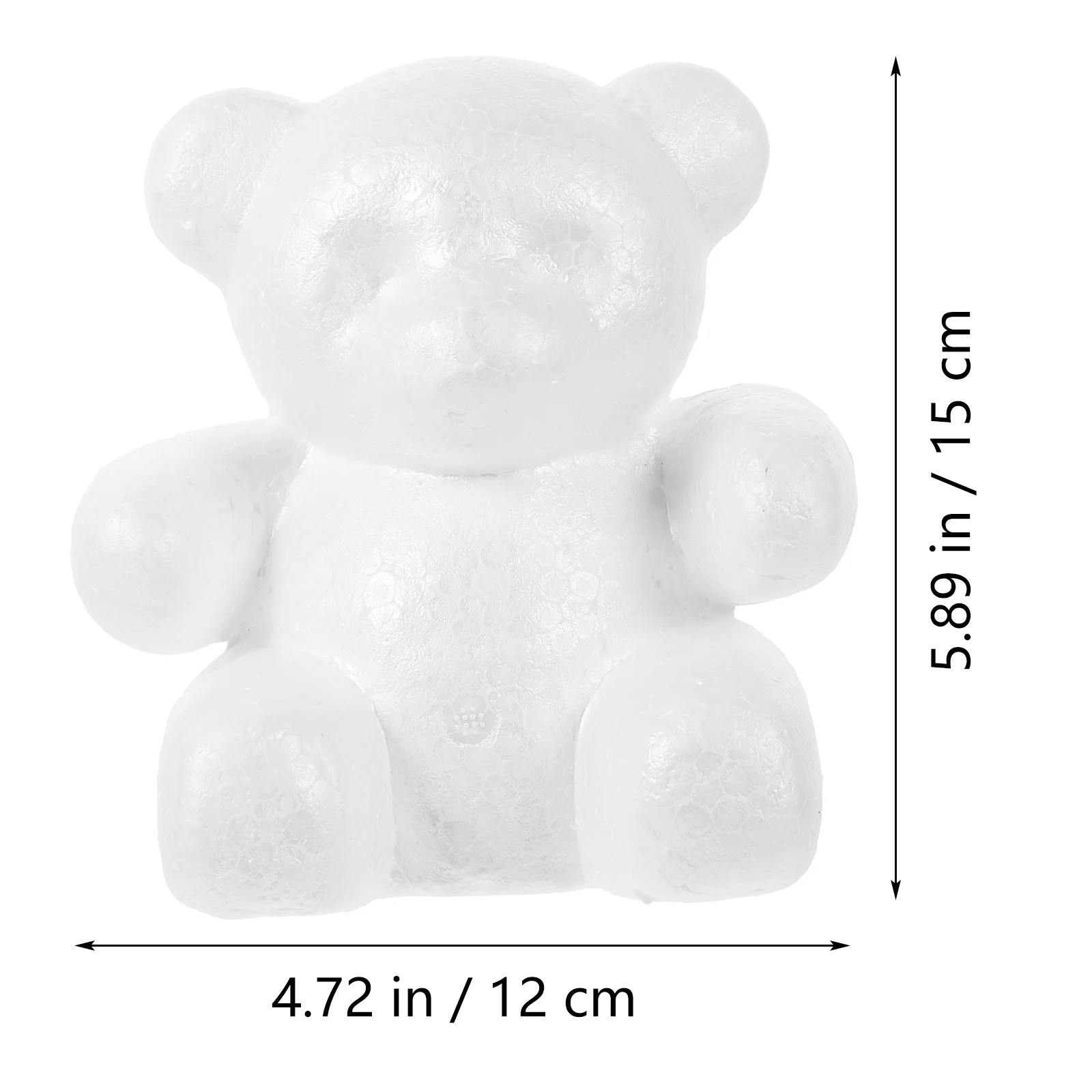 4pcs White Bear Shape Sculptures Craft Balls for DIY Decoration Flower Arranging (Height 15cm/Base Width 10cm)