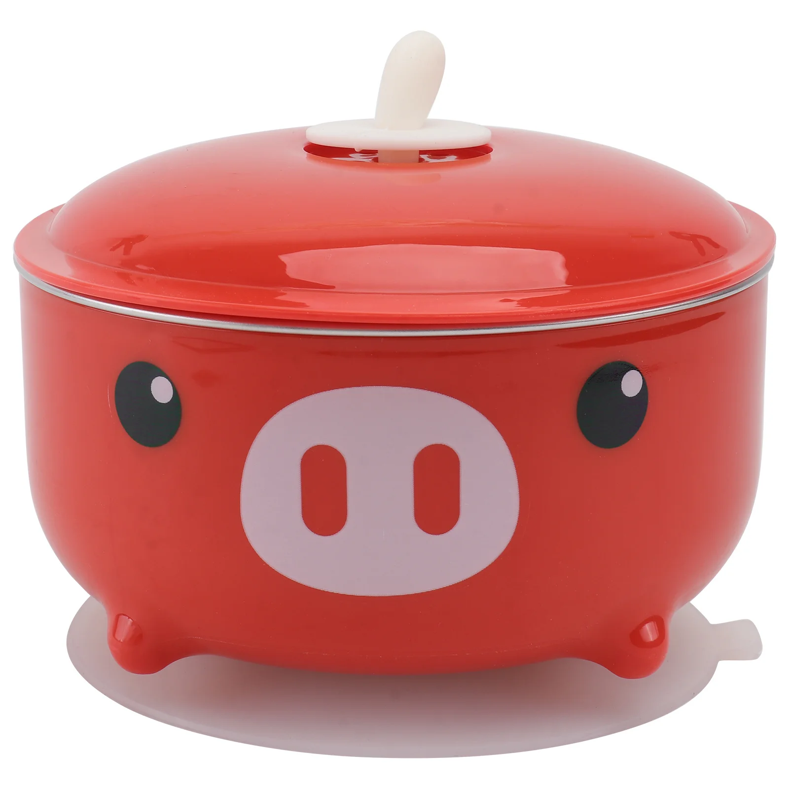

1Pcs Adorable Baby Bowl Cartoon Pig Pattern Anti-Scald Anti-Fall Stainless Steel Lightweight Portable Ergonomic Handle
