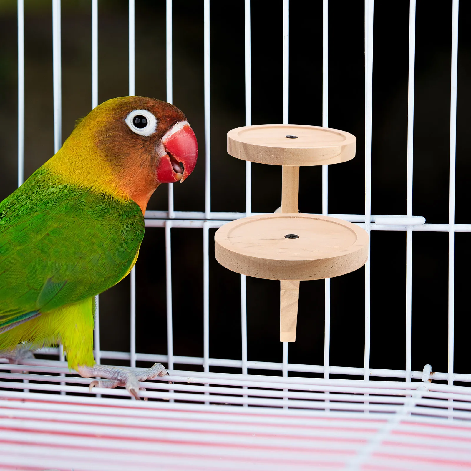 

Parrot Stand Perch Natural Solid Wood Platform for Cage Climbing Chewing Exercise Parakeet Budgie Cockatiel Playstand