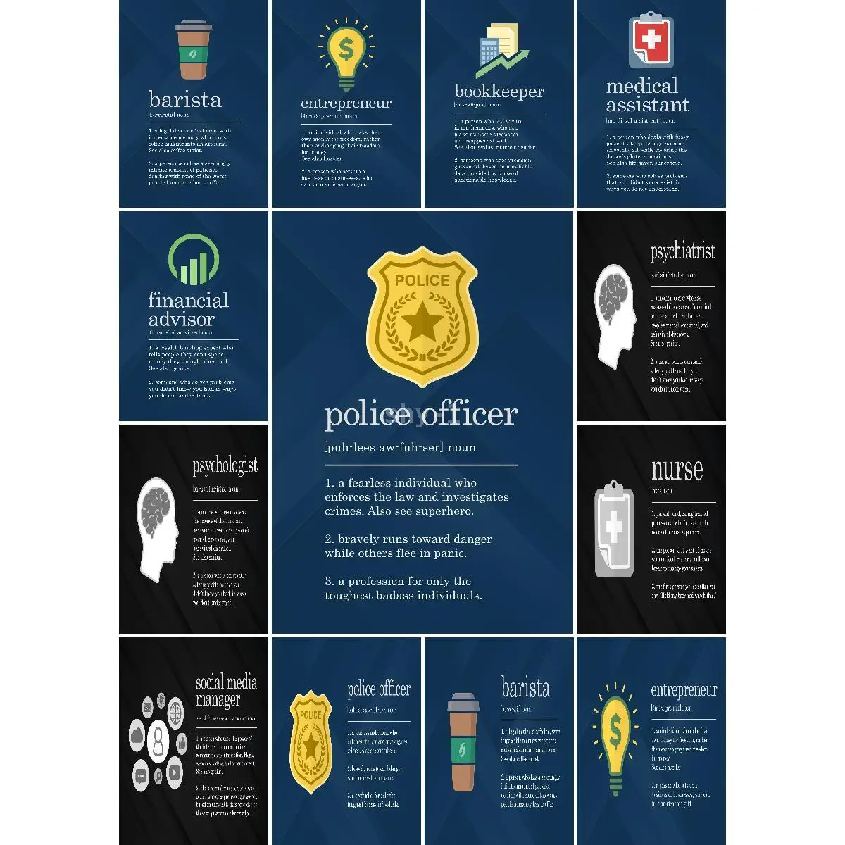 Funny Police Definition Poster  Humorous Culture Wall Art Print for Home Decor Perfect for Laughter  Joy