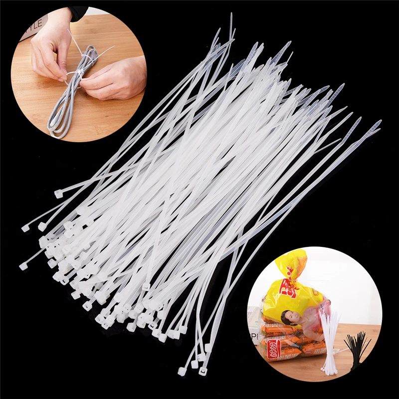 100Pcs Nylon Cable Self-locking Plastic Wire Zip Ties Set 10cm 2.5*100 MRO & Industrial Supply Fasteners & Hardware Cable